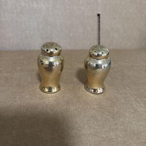 Vintage Gold Mini China Salt & Pepper Shaker Set